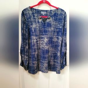JM collection long sleeve tops-worn once. Great condition. Blue and silver XS